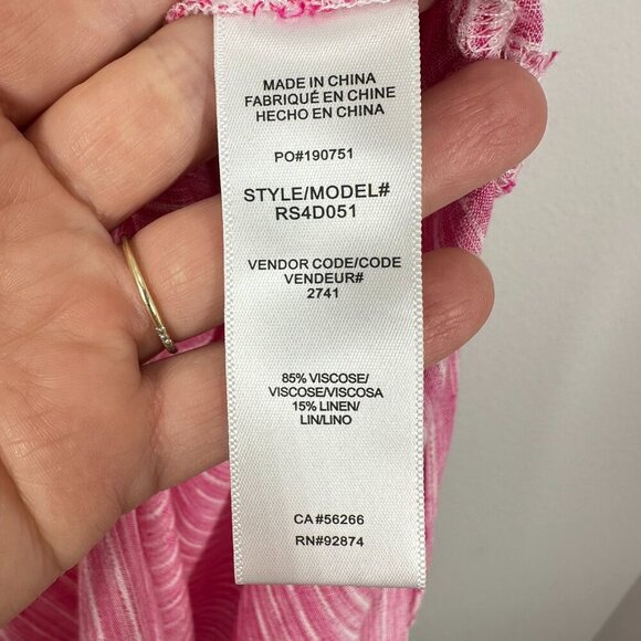 Splendid Chandler Dress Bright Pink V Neck Midi Dress Spaghetti Straps Size XS - Picture 7 of 11